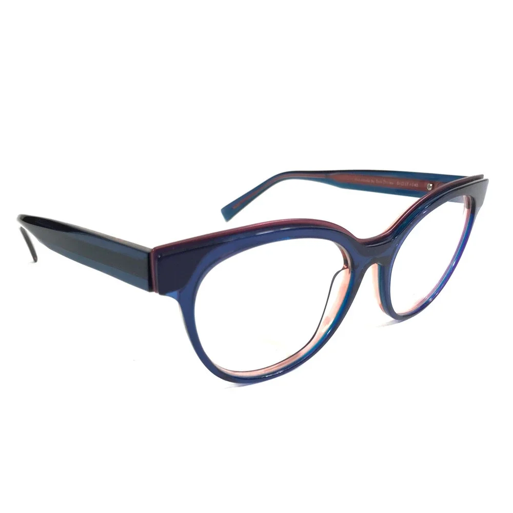 Tom Davies Eyeglasses Frame TD705 Col. 2059 Blue on Pink Cat Eye 51-17-140